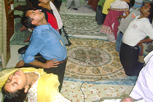 A glimpse of Free Yoga Session at Campus Auditorium.